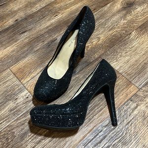 Gianni Bini Black glitter heels